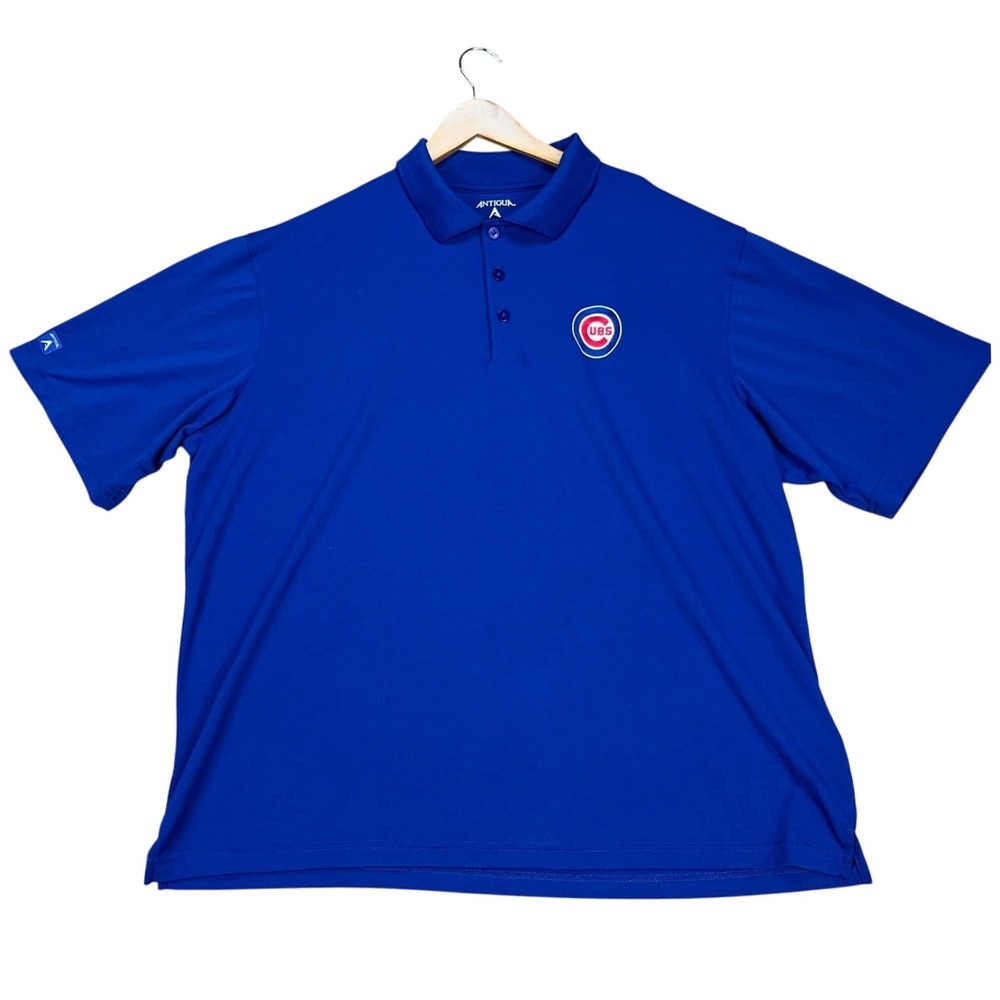 Chicago Cubs Antigua Polo Shirt Mens XL Royal Blue Short Sleeve Performance MLB‎